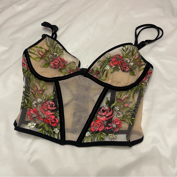 Victoria’s Secret floral embroidered corset top - Picture 1 of 8